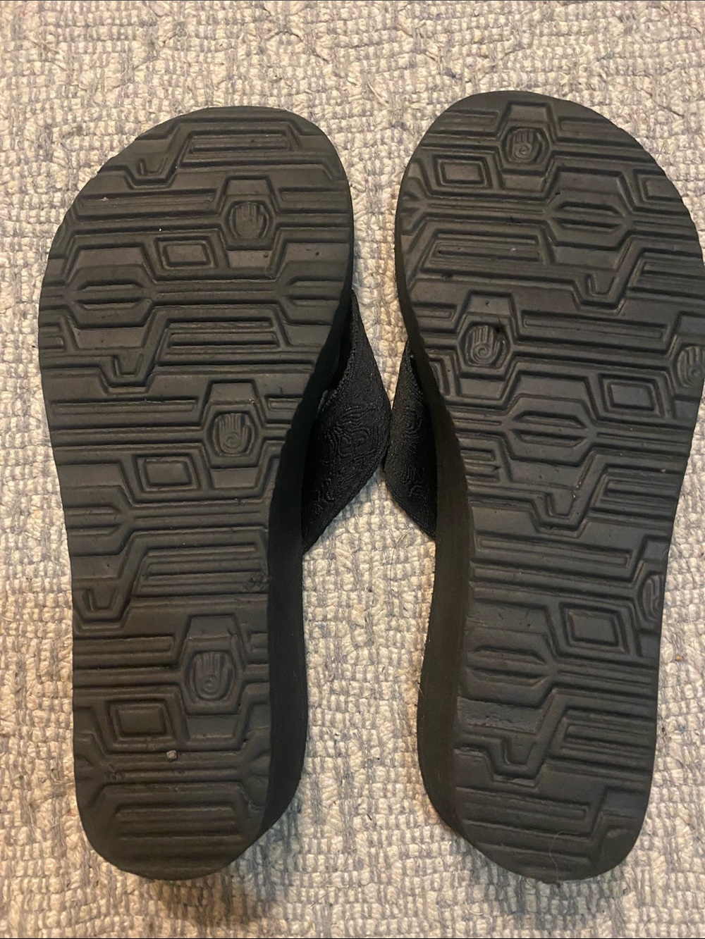 Teva Black Wedge Flip Flops - Picture 3 of 4